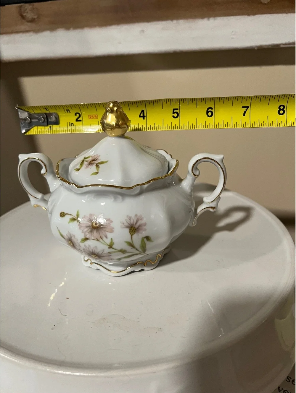 Vintage Mitterteich Bavaria Germany Cream Lavender Daisy Bell Sugar Creamer